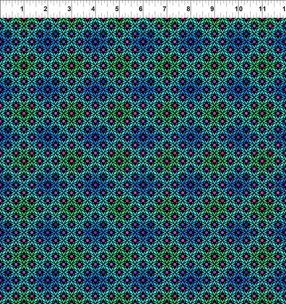 In The Beginning Vivid 6VIV 2 Teal Lattice By The Yard