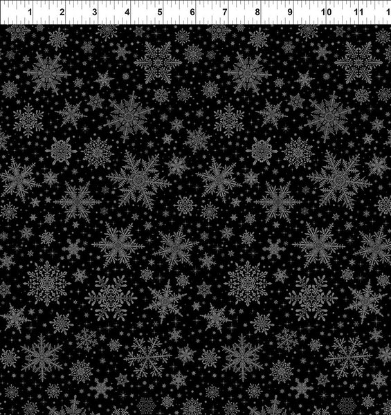 In The Beginning Winter Enchantment 6WEN 2 Black Snowflakes By The Yard