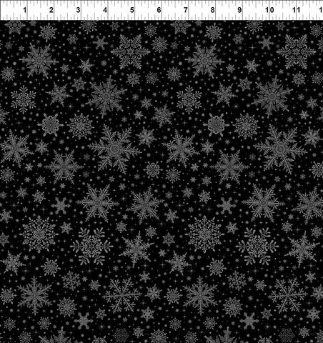 In The Beginning Winter Enchantment 6WEN 2 Black Snowflakes By The Yard