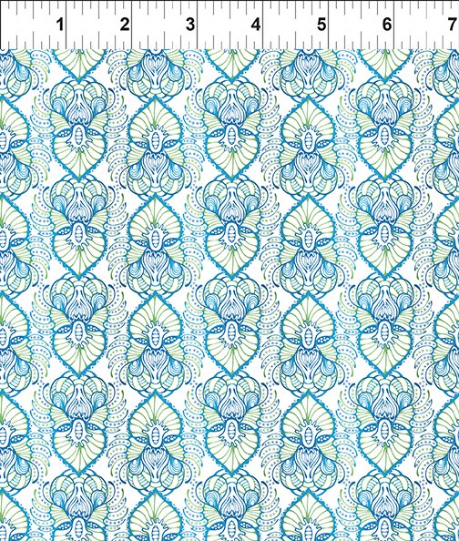 In The Beginning Wonders Of The Ocean 6WO 1 Blue Abstract By The Yard