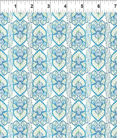 In The Beginning Wonders Of The Ocean 6WO 1 Blue Abstract By The Yard