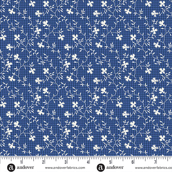 Andover Americana 10185 B1 Light Blue Vine By The Yard