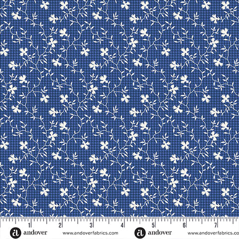 Andover Americana 10185 B1 Light Blue Vine By The Yard