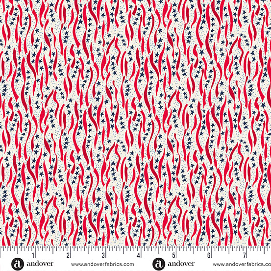 Andover Americana 10186 R Cream Ribbon By The Yard