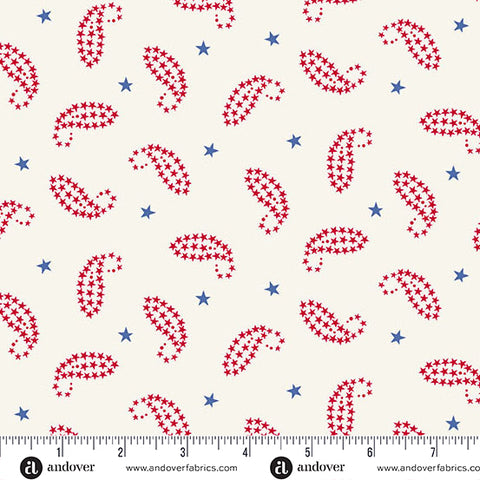 Andover Americana 10189 L Cream Paisley By The Yard