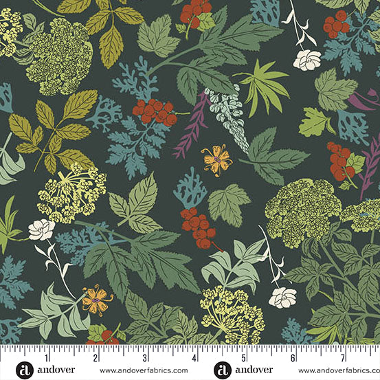 Andover Nordic Summer 10320 B Deep Water Wild Flora By The Yard