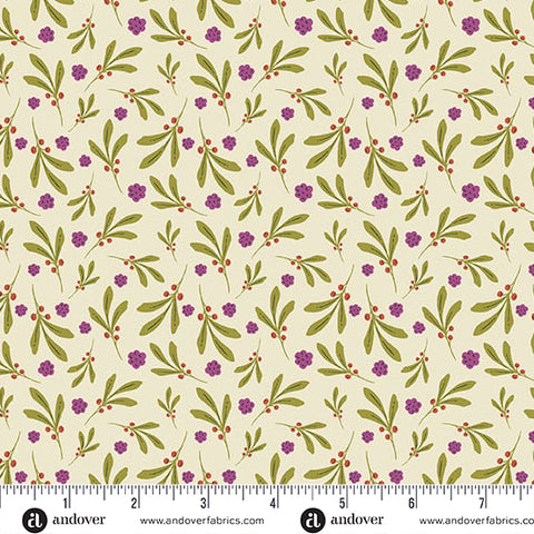 Andover Nordic Summer 10321 L Buttermilk Berry Spray By The Yard