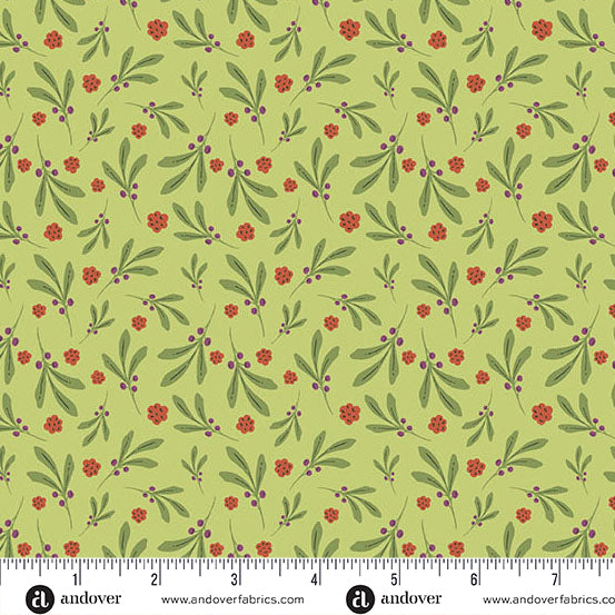 Andover Nordic Summer 10321 V Algae Berry Spray By The Yard