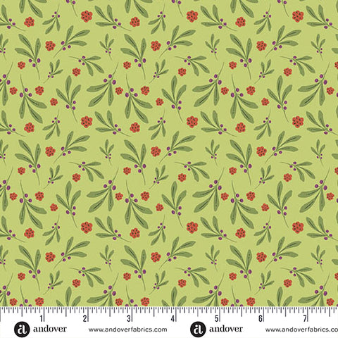 Andover Nordic Summer 10321 V Algae Berry Spray By The Yard