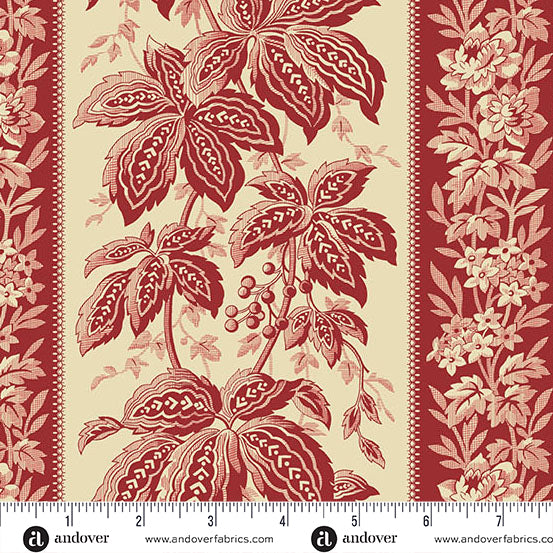 Andover Jingle Bell 10344 R Cranberry Holiday Vine By The Yard
