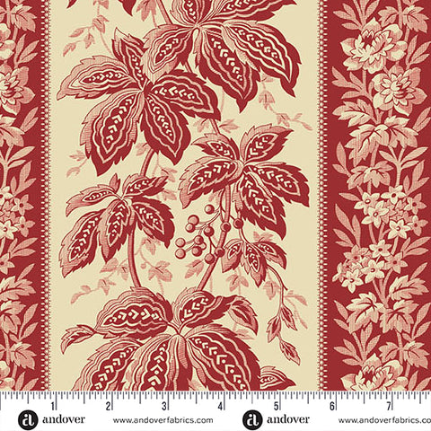 Andover Jingle Bell 10344 R Cranberry Holiday Vine By The Yard
