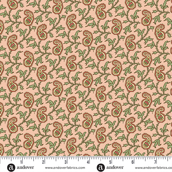 Andover Jingle Bell 10348 E Candy Paisley Vine By The Yard