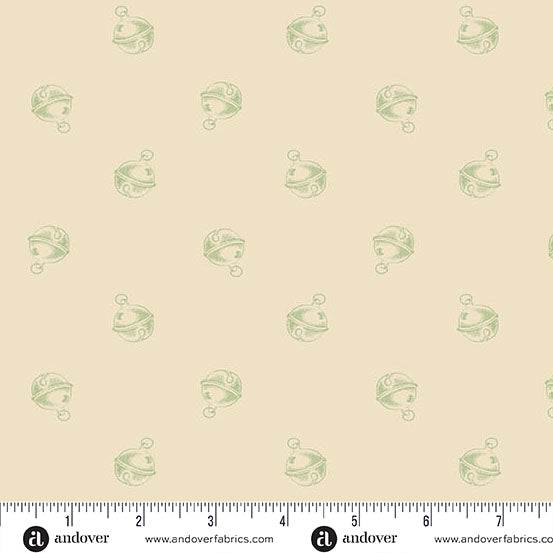 Andover Jingle Bell 10352 L Cream Jingle Bell By The Yard