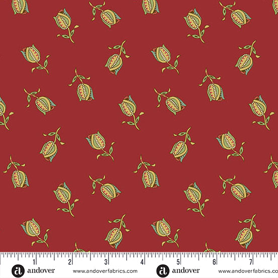 Andover Jingle Bell 10353 R Cranberry Ornamental Tulips By The Yard