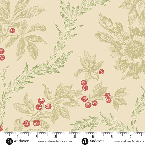 Andover Jingle Bell 10362 N Holly Embroidery By The Yard