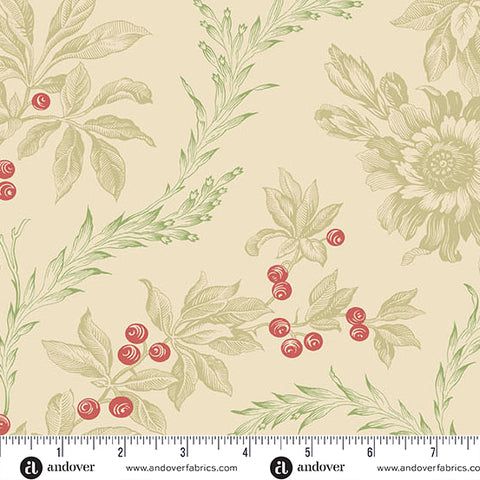 Andover Jingle Bell 10362 N Holly Embroidery By The Yard