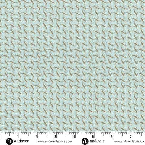 Andover Sewing Bird 1611 LB Adriatic Ribbon Weave By The Yard