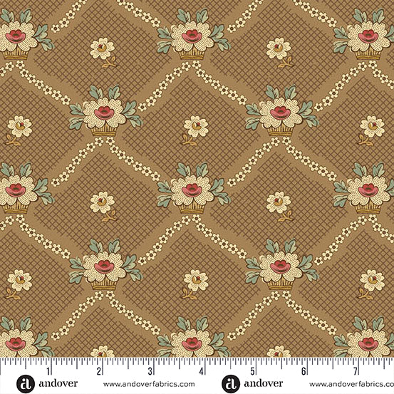 Andover Always and Forever 1662 N1 Toast Lattice Baskets By The Yard