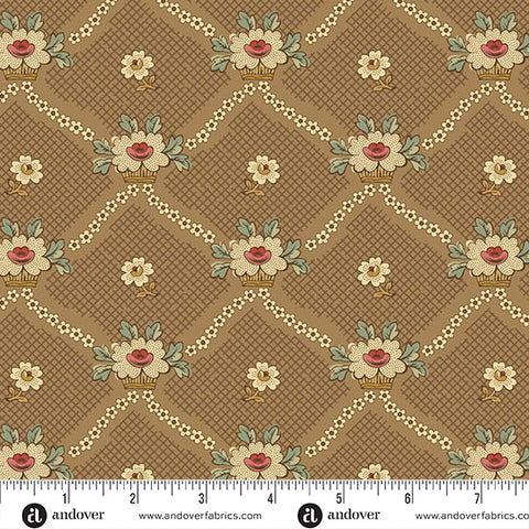 Andover Always and Forever 1662 N1 Toast Lattice Baskets By The Yard