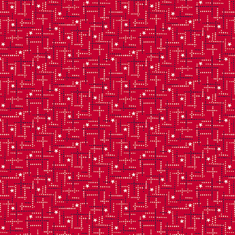 Andover Salute 884 R Dotted Maze Red By The Yard