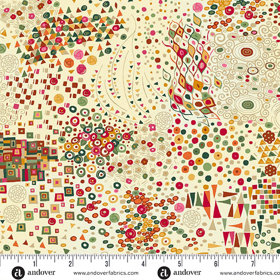 Andover/Makower Golden MU155 Q Cream Symphony By The Yard