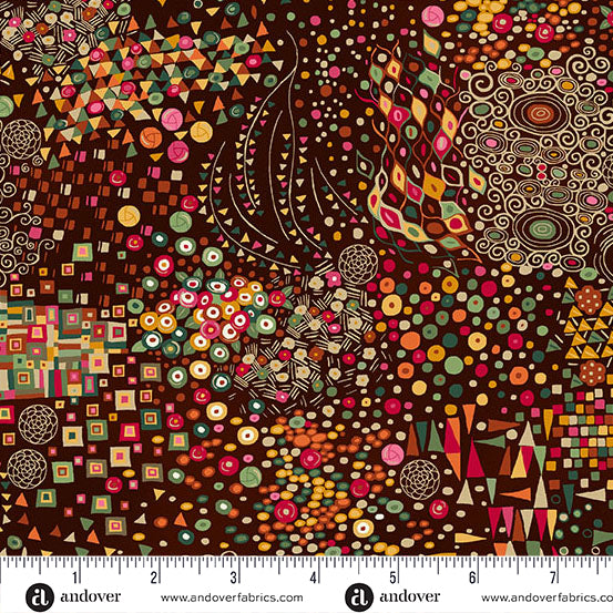 Andover/Makower Golden MU155 V Brown Symphony By The Yard