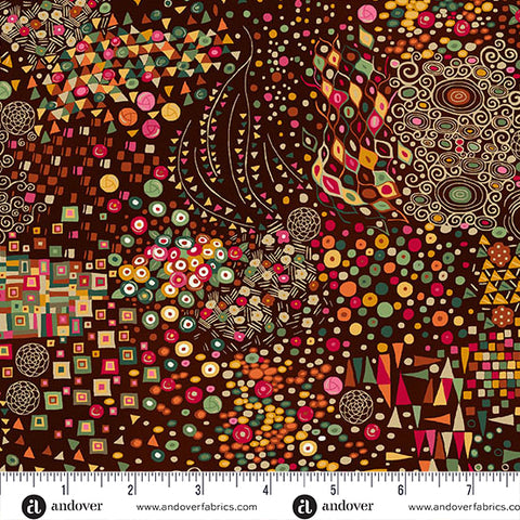 Andover/Makower Golden MU155 V Brown Symphony By The Yard