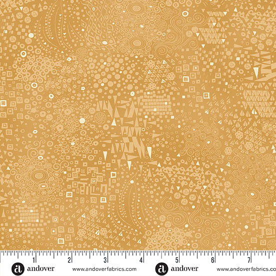 Andover/Makower Golden MU157 Y Yellow Engraved By The Yard