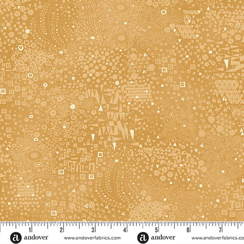 Andover/Makower Golden MU157 Y Yellow Engraved By The Yard