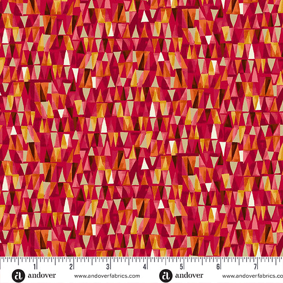 Andover/Makower Golden MU159 R Red Geometric By The Yard