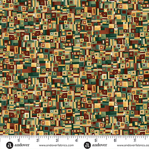 Andover/Makower Golden MU160 G Green Patchwork By The Yard
