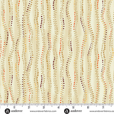 Andover/Makower Golden MU161 Q Cream Stripe By The Yard