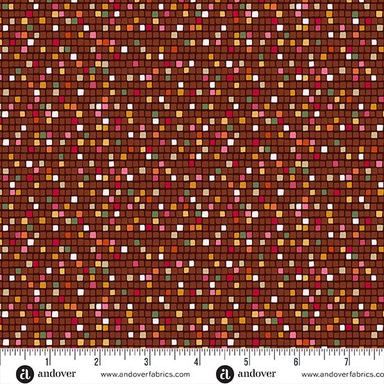 Andover/Makower Golden MU162 V Brown Mosaic By The Yard