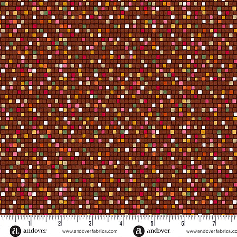 Andover/Makower Golden MU162 V Brown Mosaic By The Yard