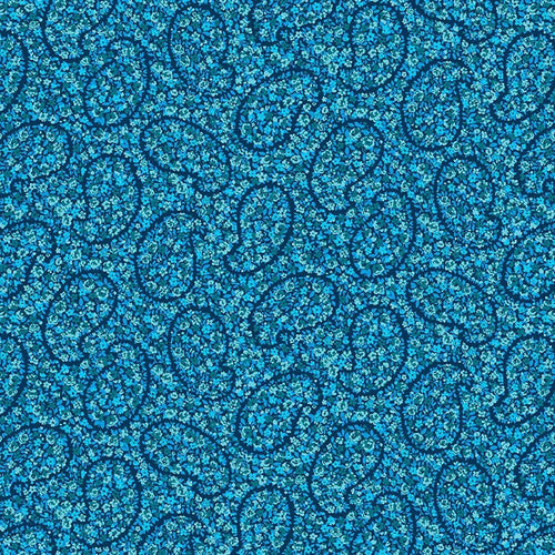 Studio E Field Of Seams 7645 71 Denim Blue Calico Paisley By The Yard