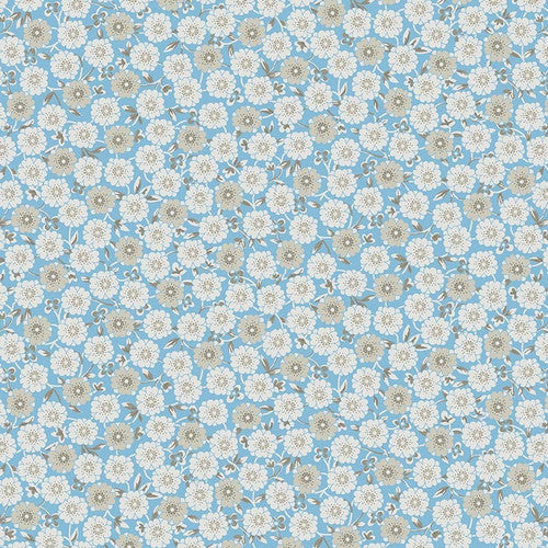 Studio E Field Of Seams 7649 13 Blue/Tan Tonal Daisy By The Yard