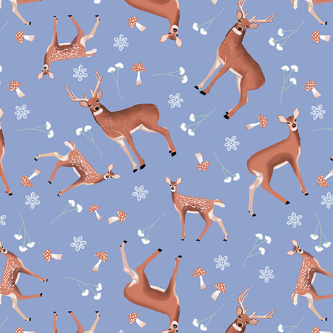 Studio E Woodland Magic 7997 77 Periwinkle Deer By The Yard