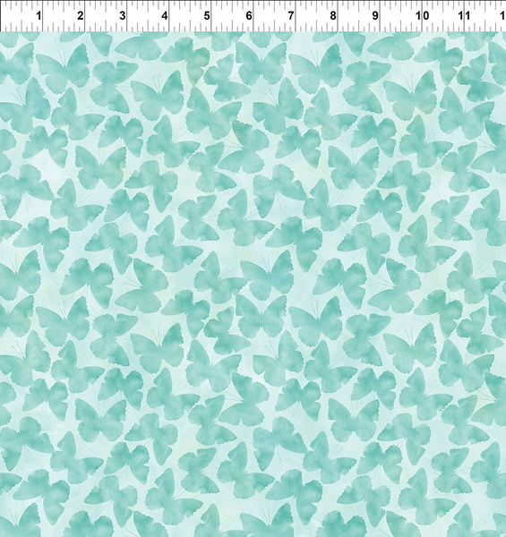In The Beginning - Butterfly Fantasy - 7BF 1 Shadows Teal By The Yard