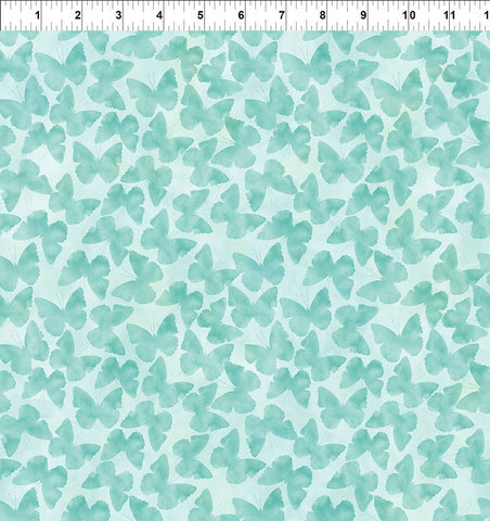 In The Beginning - Butterfly Fantasy - 7BF 1 Shadows Teal By The Yard