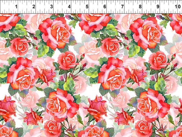 In The Beginning Decoupage 7DC 1 Red Roses 1.625 YARDS