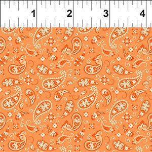 In The Beginning Go Cowgirl! 7GC 2 Orange Paisley By The Yard