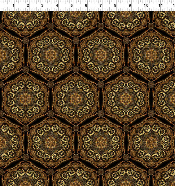 In The Beginning Steampunk Menagerie 7ST 1 Gold Gear Stars By The Yard