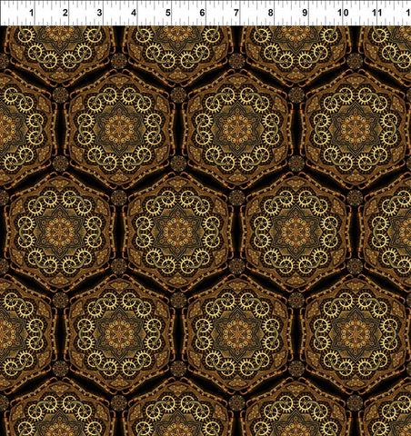 In The Beginning Steampunk Menagerie 7ST 1 Gold Gear Stars By The Yard