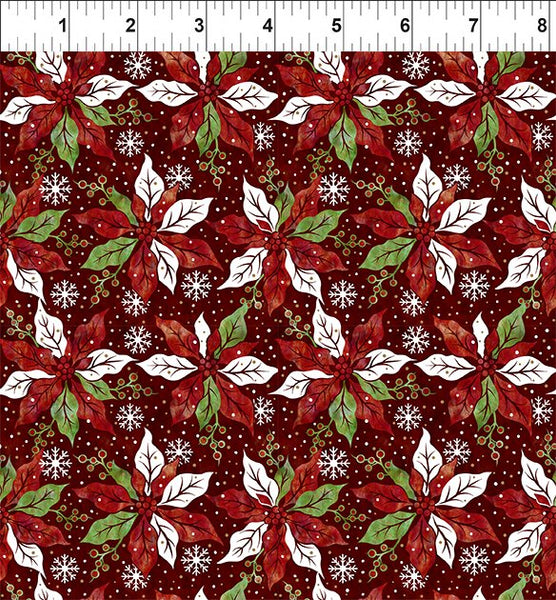 In The Beginning Winter Solstice II 7WS 2M Red Poinsettia By The Yard