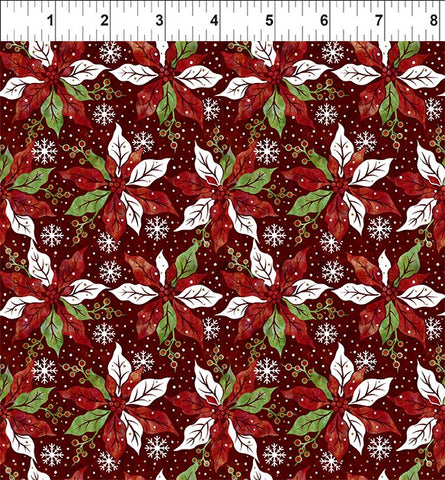 In The Beginning Winter Solstice II 7WS 2M Red Poinsettia By The Yard