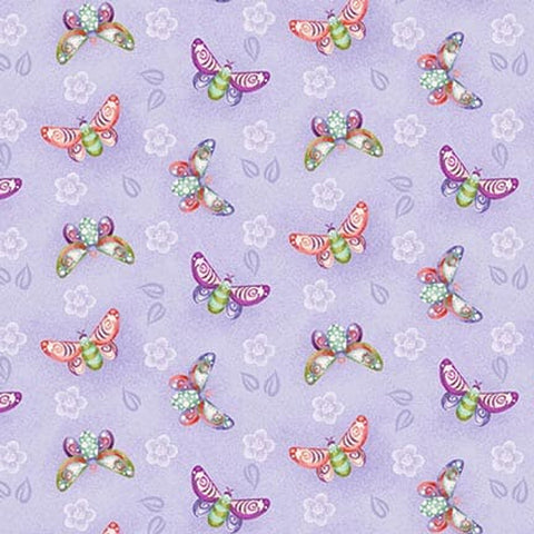 Studio E In The Thicket 8079 52 Lavender Tossed Butterflies By The Yard