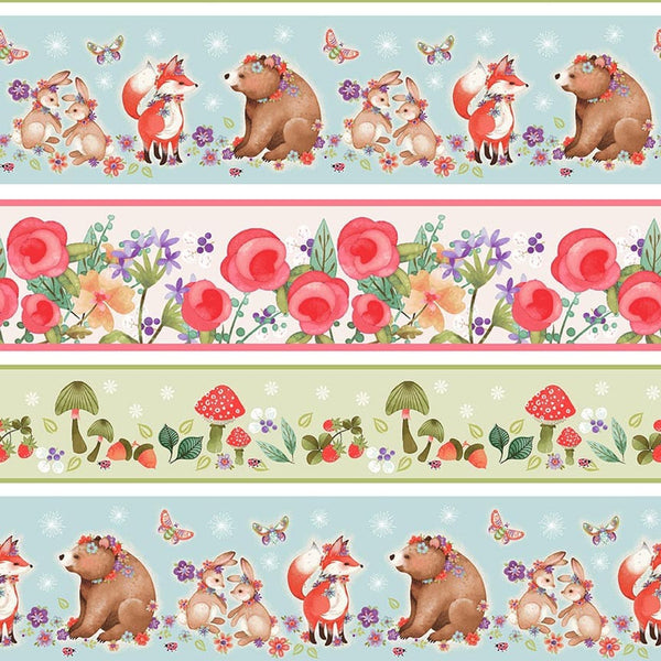 Studio E In The Thicket 8080 72 Blue Multi Border Stripe By The Yard