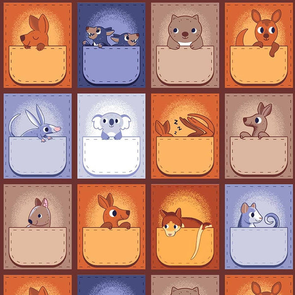 Studio E Aussie Oz-Born 8087 33 Orange Pouches 2.625 YARDS