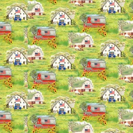 Studio E Liberty Barn 8191 68 Green Scenic 1.875 YARDS