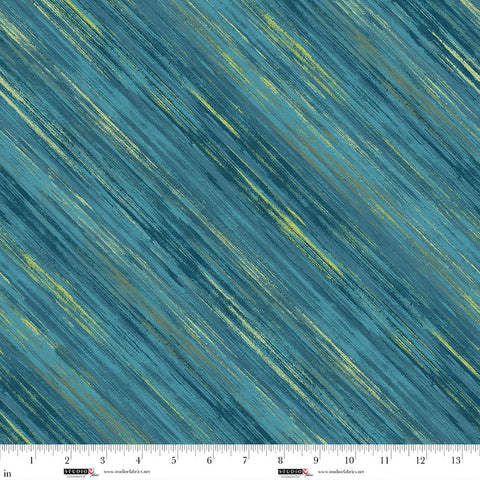 Studio E Rough Around The Edges 8270 11 Teal Sketch Stripe By The Yard